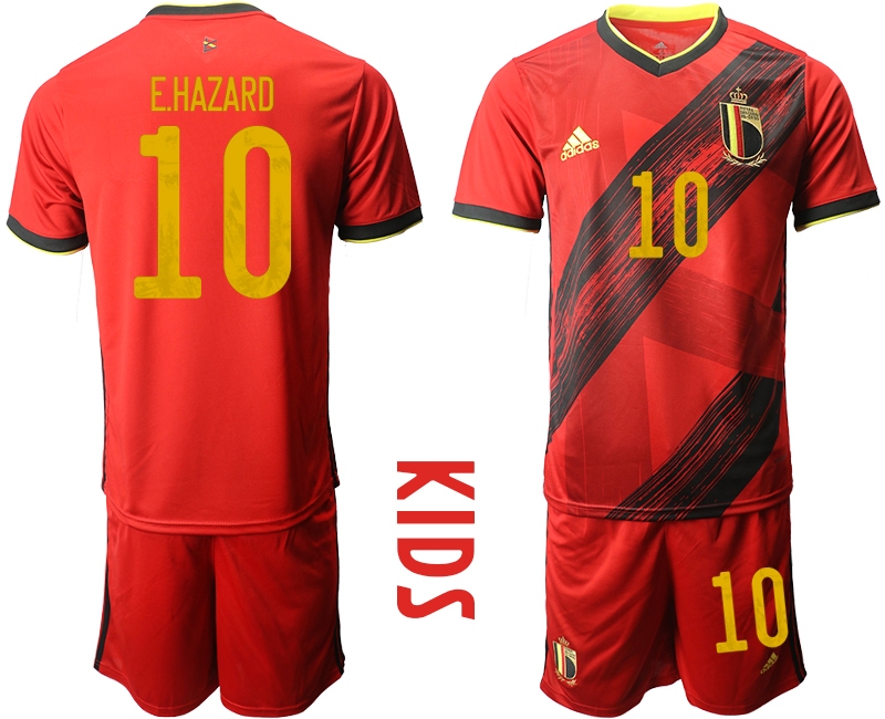 Youth 2021 European Cup Belgium home red #10 Soccer Jersey
